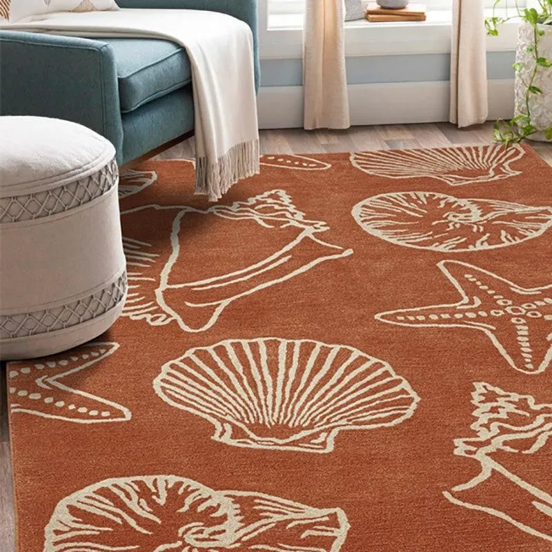 Seashell Hand Tufted Swirl Kids Wool & Nylon Carpet - Rust Orange media 3