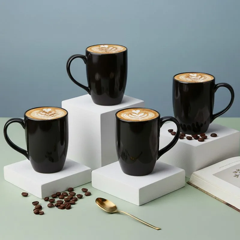 Kopi Ceramic Coffee Mug (Black/350 mL Each) - Set Of Four media 1