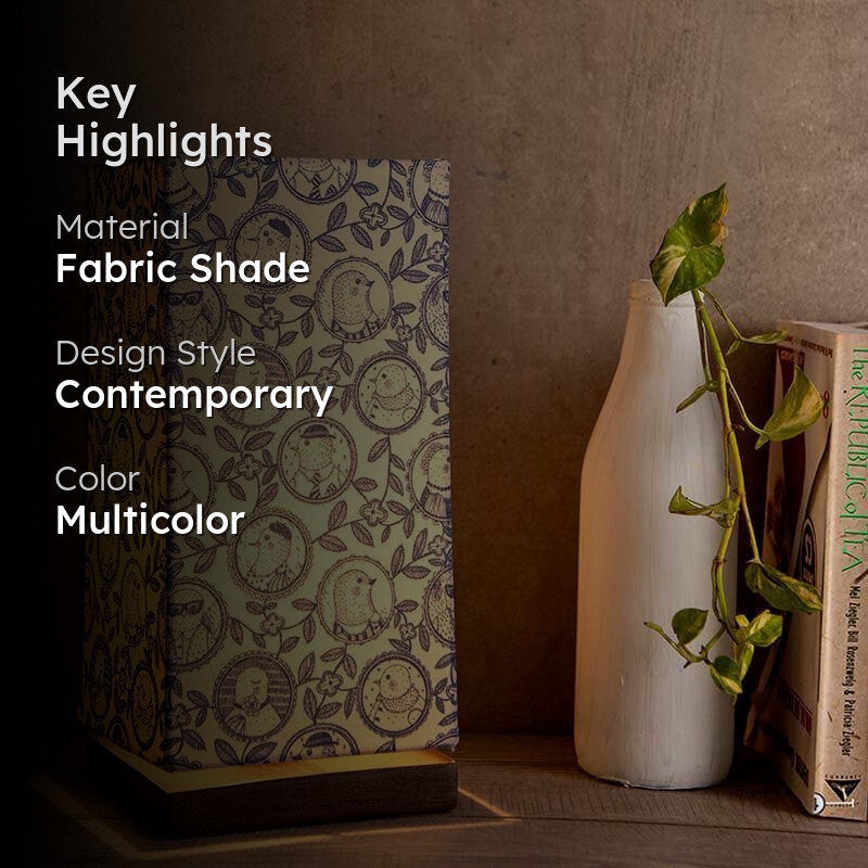 Bird Bae Fabric Table Lamp - Multicolor media 2