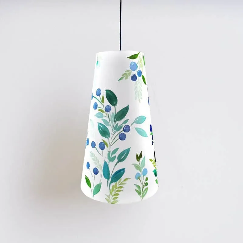 Bloom Perch Cone Handpainted Fabric Ceiling Lamp media 4