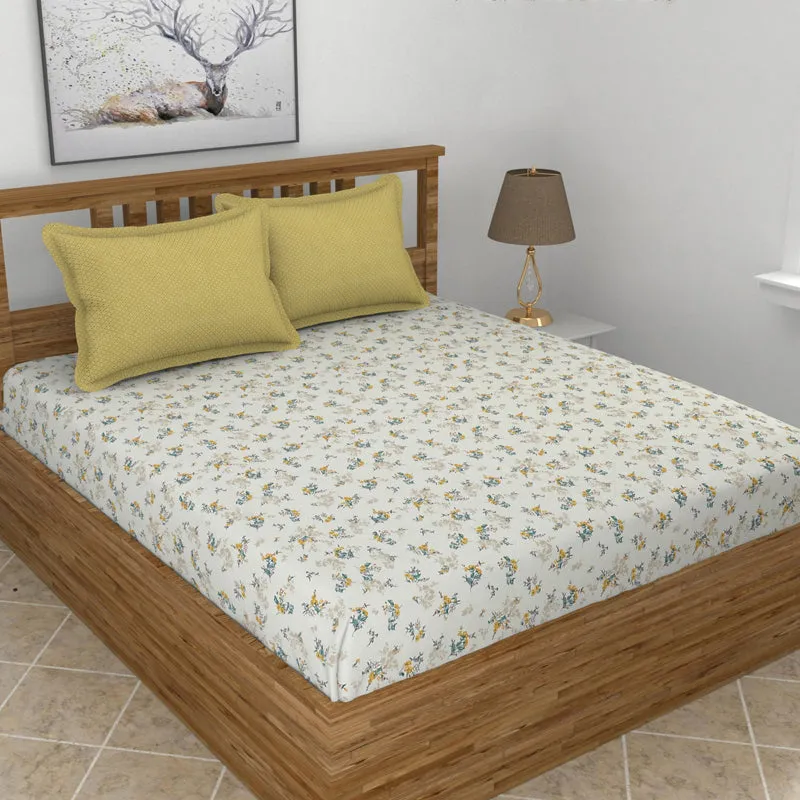 Golden Grove Fitted Micro Fiber Bedsheet - 150 GSM media 1