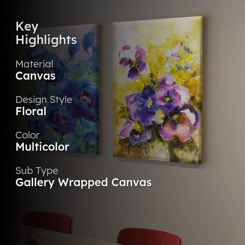 Orient Poppy Canvas Wall Painting - Set Of Two media 2