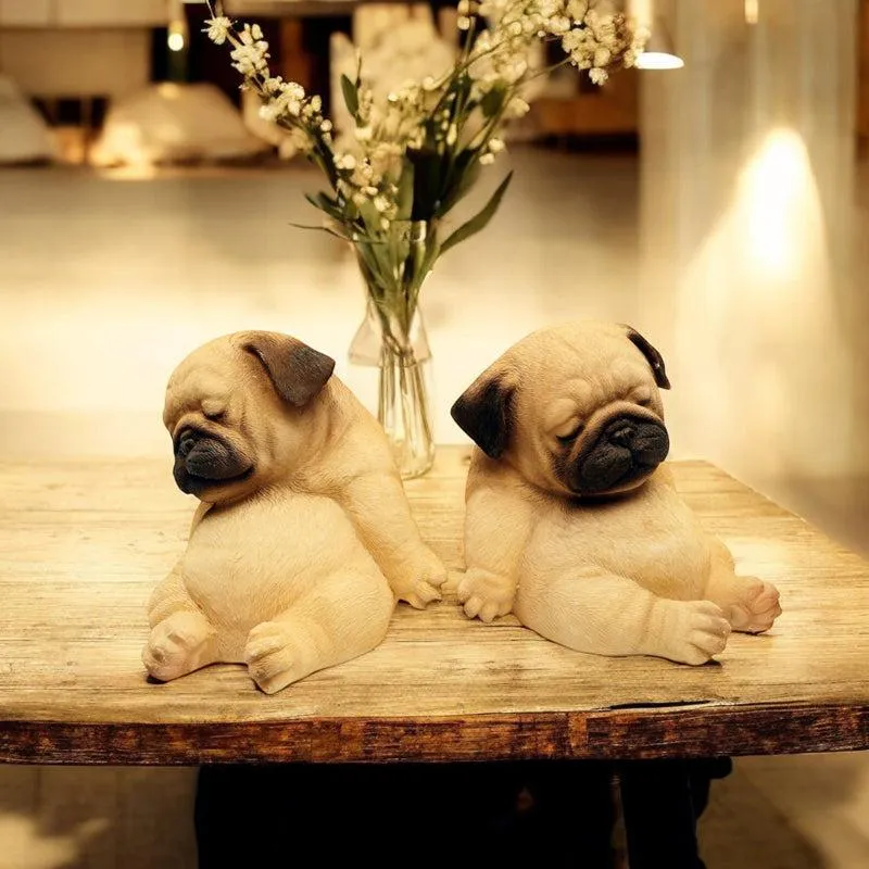 Lazy Pug Showpiece - Set Of Two media 3