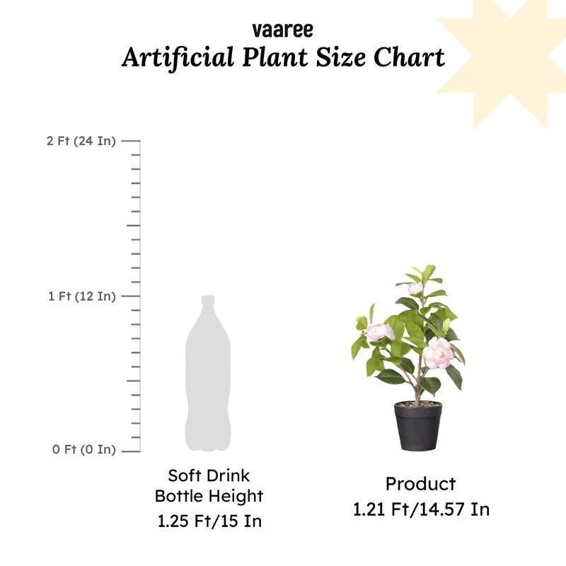 Artificial Pink Flower Plant With Black Fiber Pot - 1.2 Feet media 7
