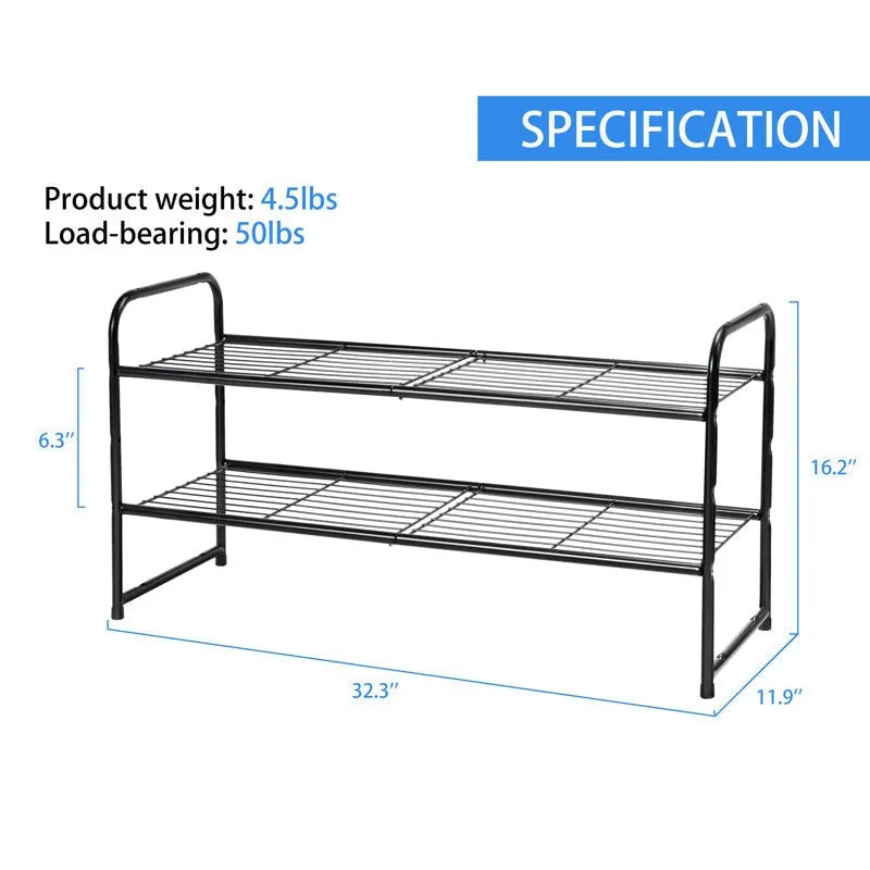 Organized Metal Shoe Rack - Black media 7