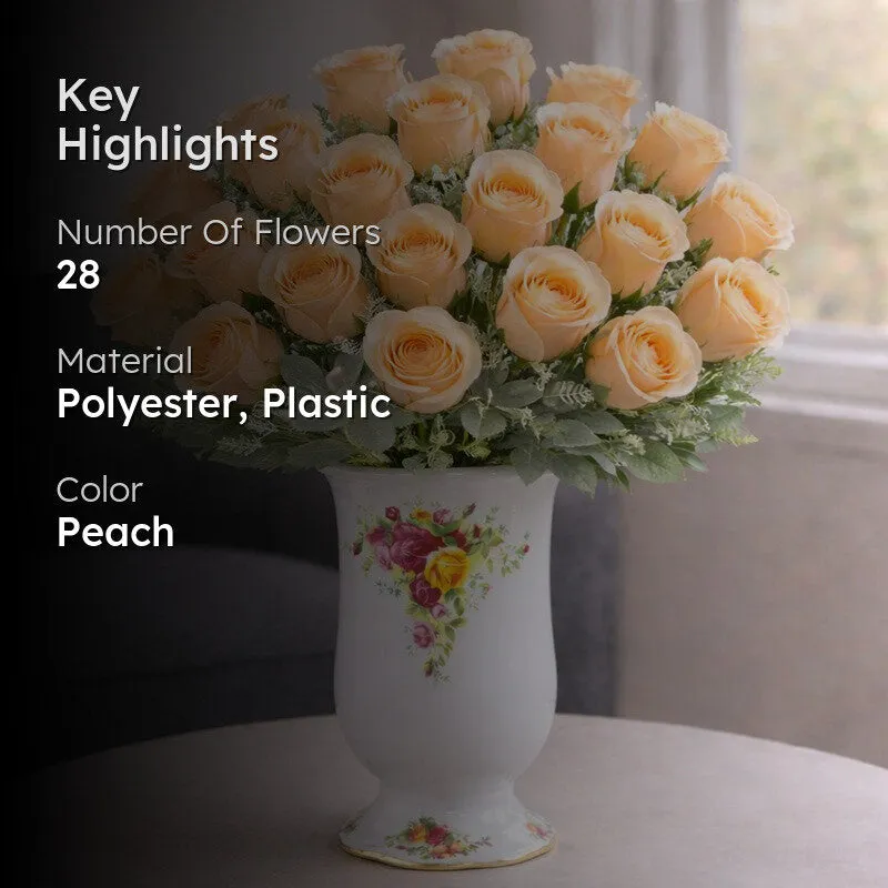 Florapearl Polyester Artificial Rose Flowers - Set Of Four media 2
