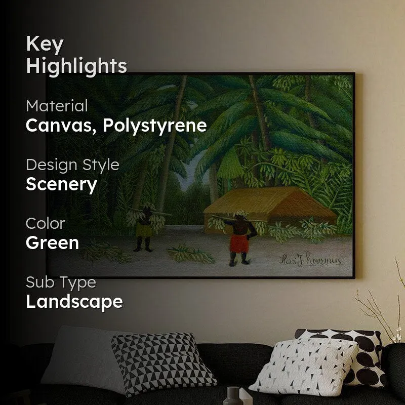 Banana Harvest Canvas Wall Painting - Black Frame media 2