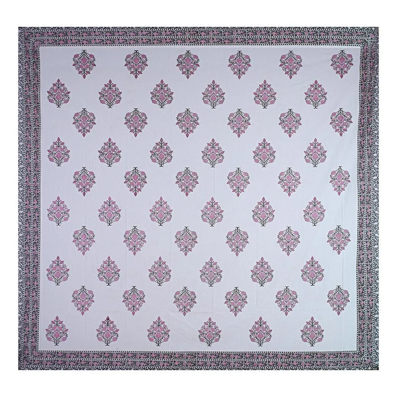 PetalRiwaaz Handblock Printed Cotton Bedsheet (Purple) - 400 TC media 7