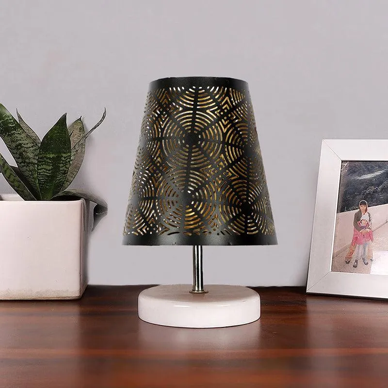 Vero Etched Metal Table Lamp - Black,White media 3