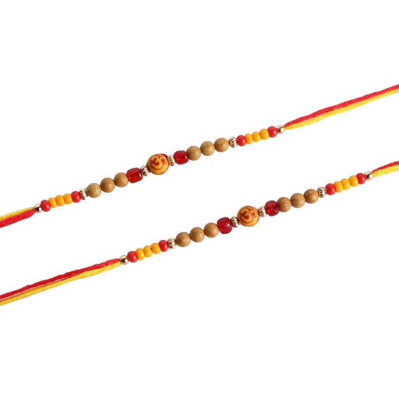 Aum II Rakhi with Roli Chawal - Thirteen Piece Set media 5