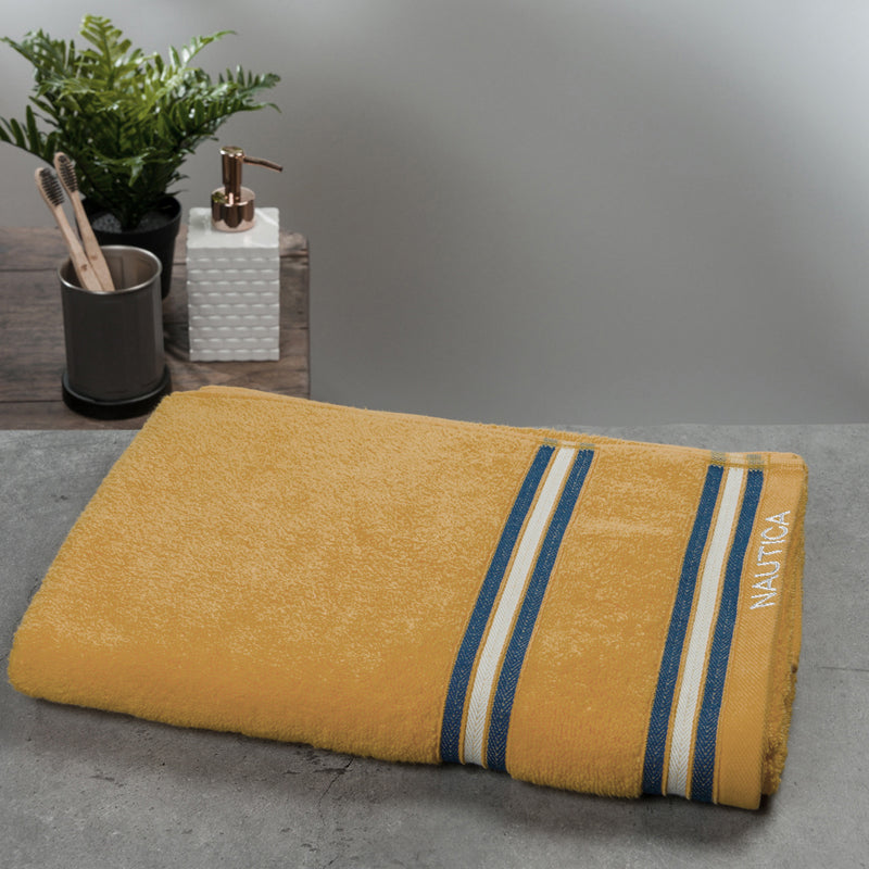 Nautica Dove Dual Down Bath Towel - Mustard media 4