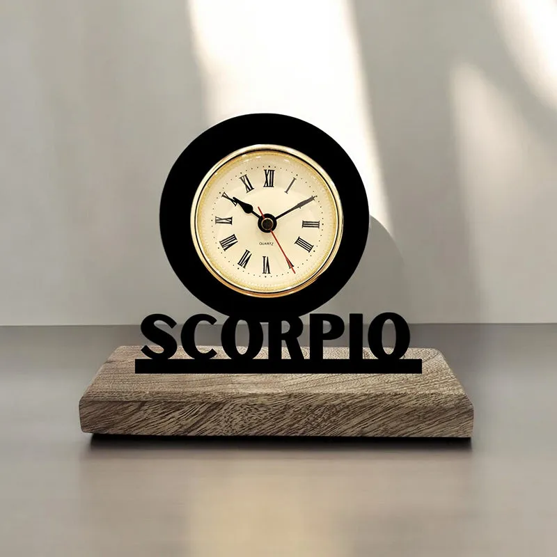 Scorpio Zodiac Analog Table Clock media 1