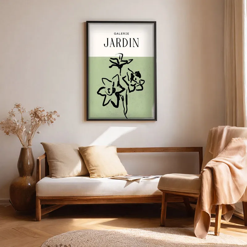 Botanical Whisper Canvas Wall Painting With Black Frame media 1