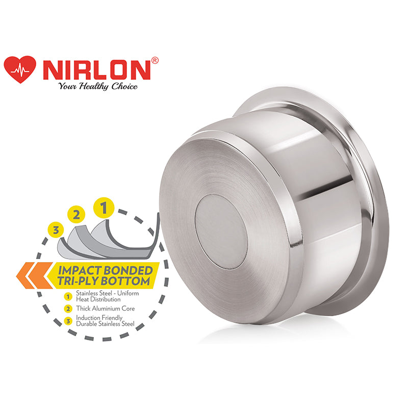 Nirlon Stainless Steel Pateela With Lid - 3000 mL/8 Inches media 5