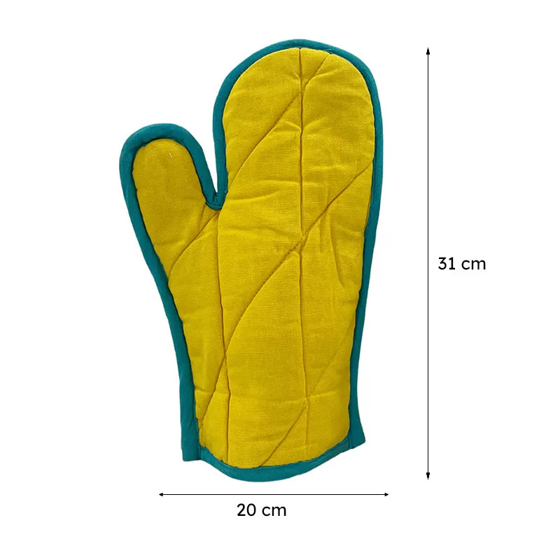 Swayam Teplo Kitchen Gloves (Yellow & Aqua Blue) - Set Of Two media 7