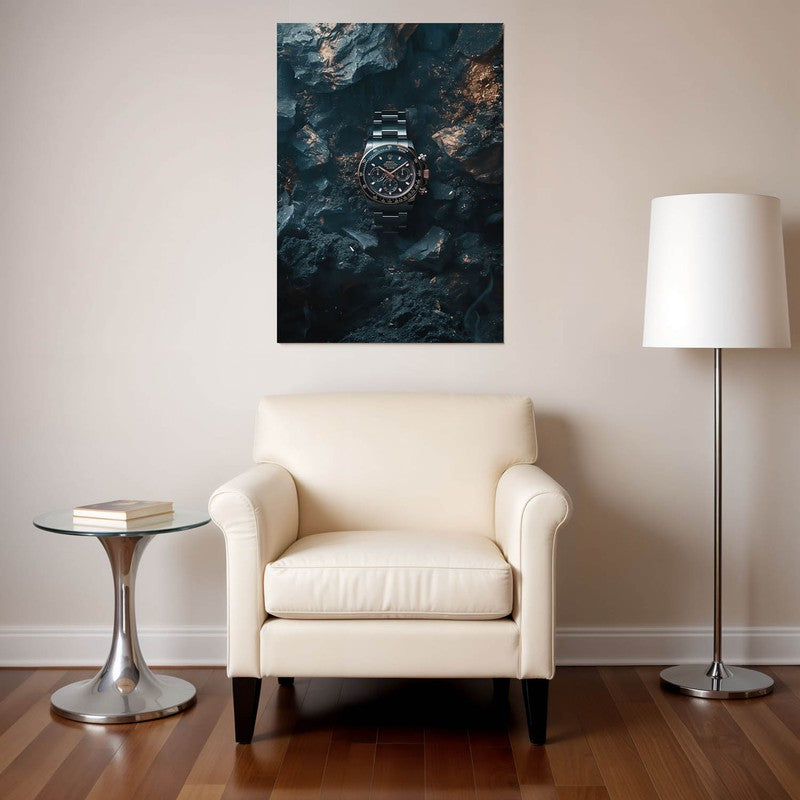 Midnight Timepiece Wall Poster - Black