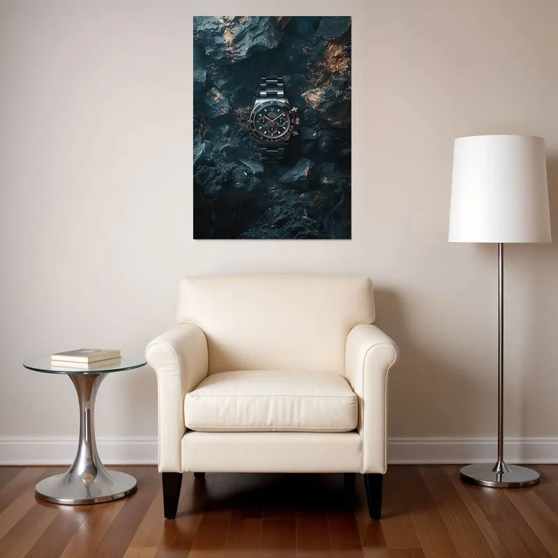 Midnight Timepiece Wall Poster - Black media 1