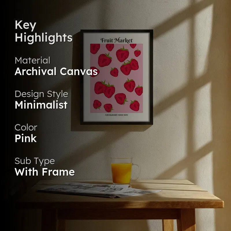 Berry Bliss Archival Canvas Wall Art - Black media 2