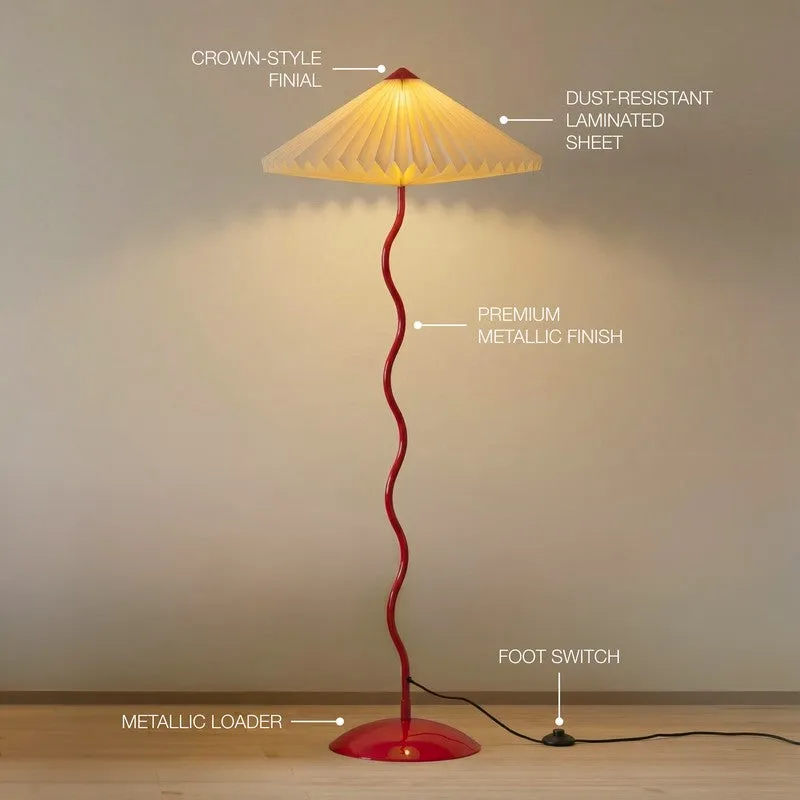 Fig Living Wavy Iron Floor Lamp - Crimson Red media 11