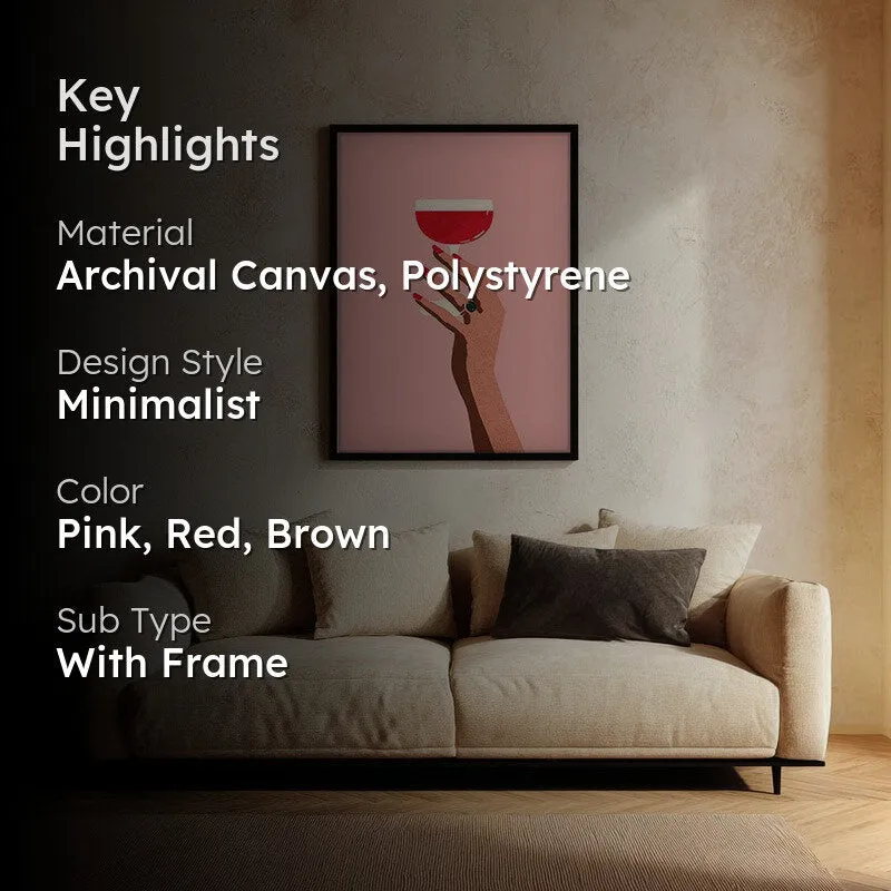 Cocktail Canvas Wall Painting - Black Frame media 2