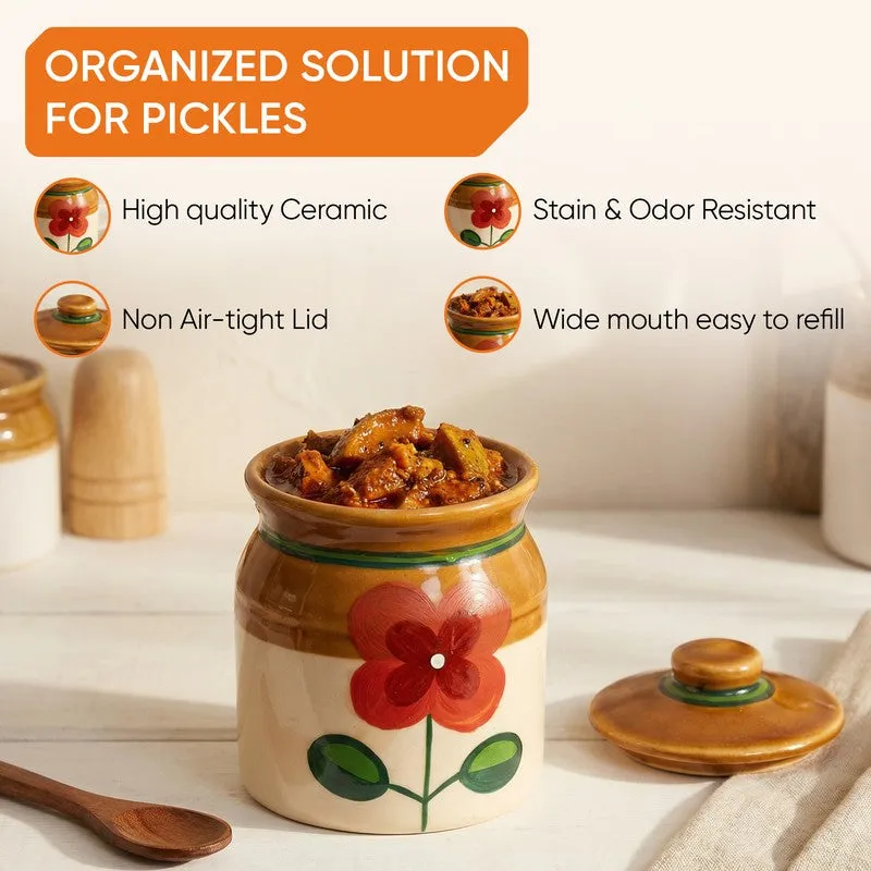 Achaari Ceramic Jar with Stand - Five Piece Set media 8