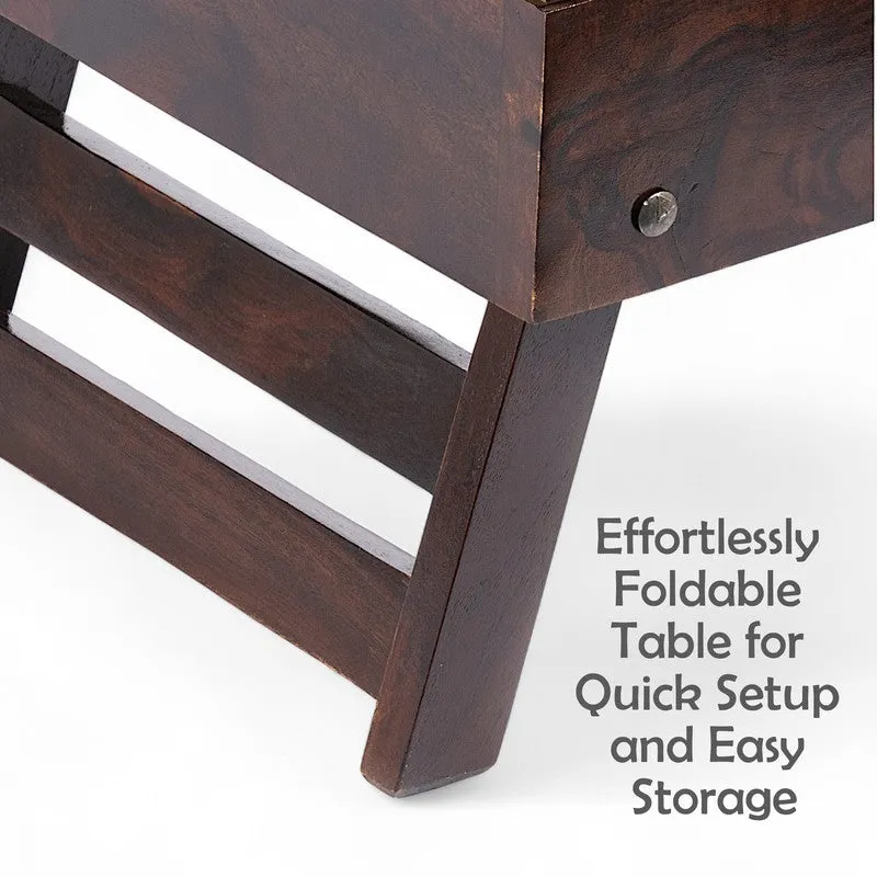 Nverox Sheesham Wooden Side & Bedside Table - Brown media 8