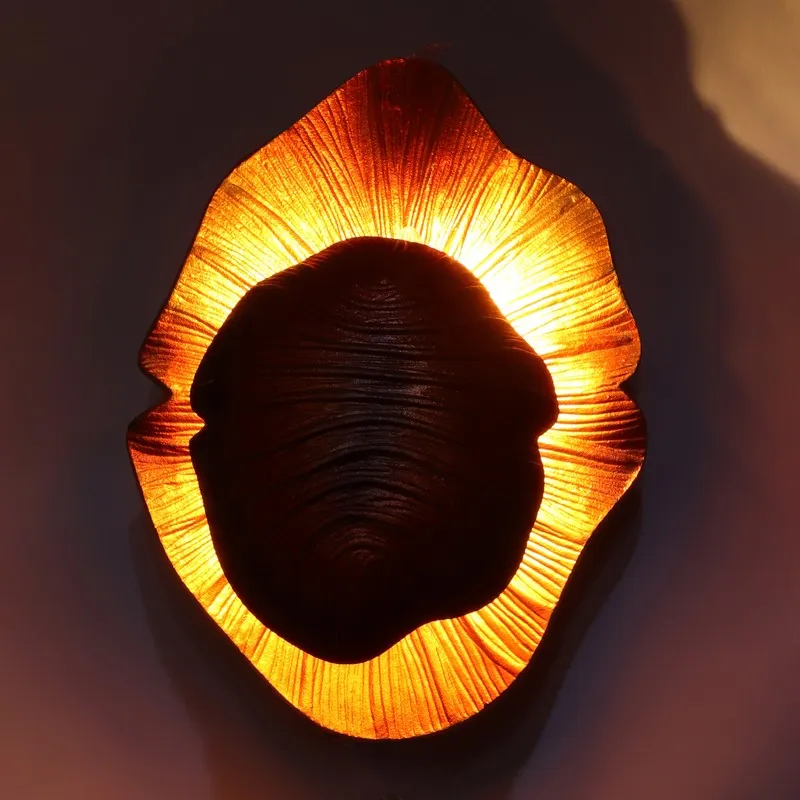 Amber Shell Iron Wall Lamp media 6