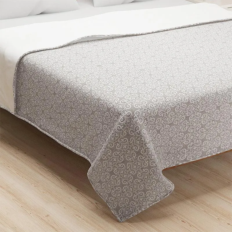 Swayam Sienna Floral Cotton Dohar (Grey) - 110 GSM media 5