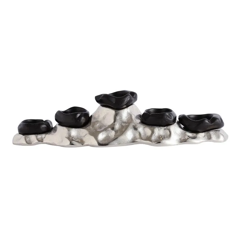 Modern Floral Candle Holder - Black media 6