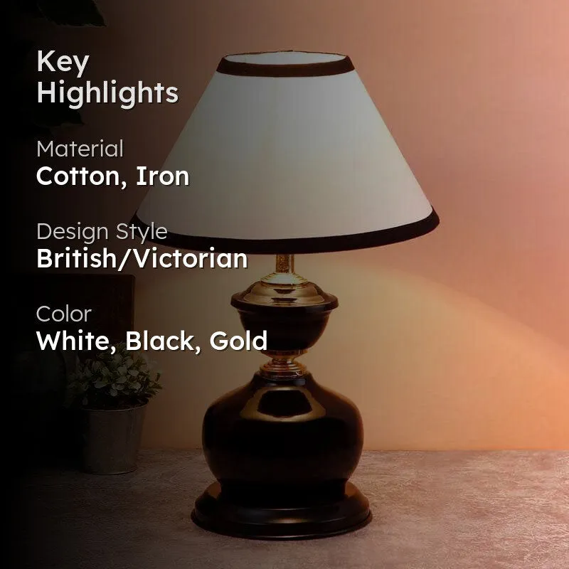 Curves Cotton Table Lamp - White,Black media 2