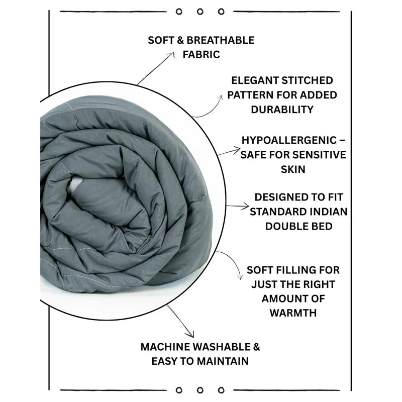 Lush Slumber Reversible Comforter (Grey) 90 GSM media 7