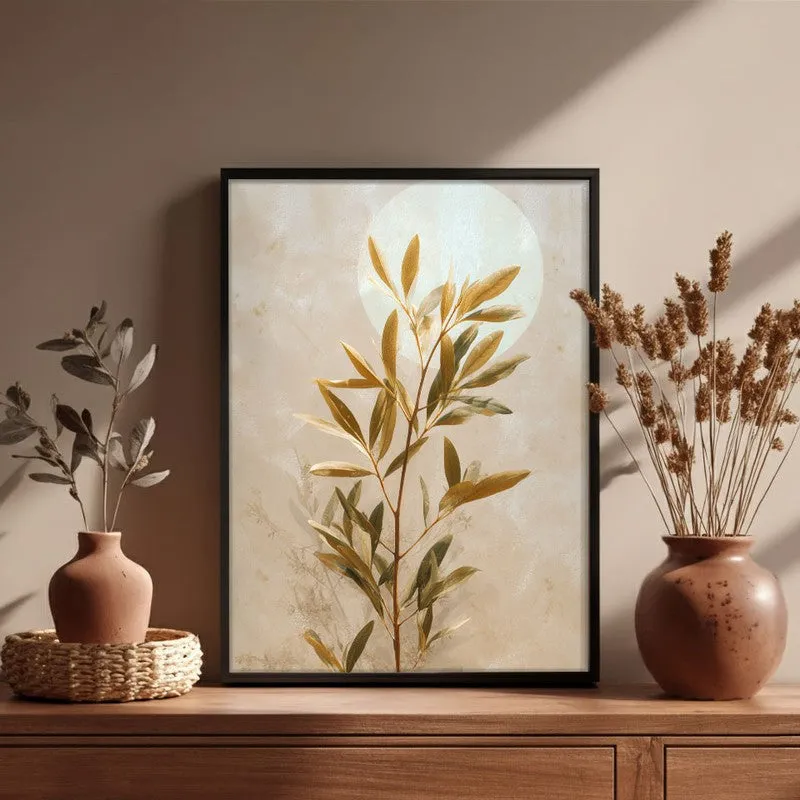 Botanical Harmony Archival Paper Wall Painting With Black Frame media 4