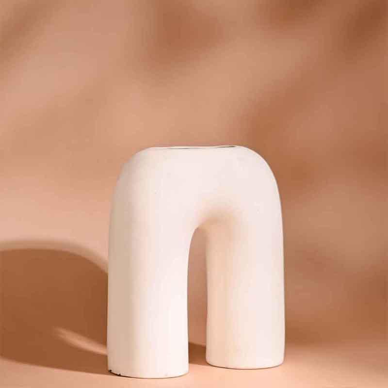 Inverted U-Shaped Vase - White media 5