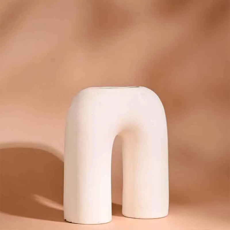 Inverted U-Shaped Vase - White media 5