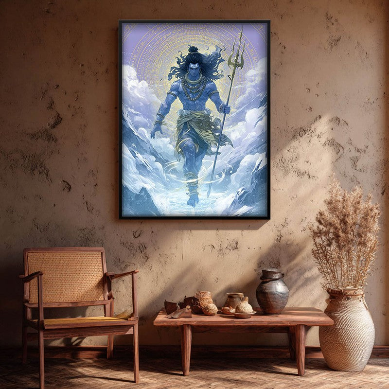 Mahadev with Trishul Divine II Archival Paper Wall Art