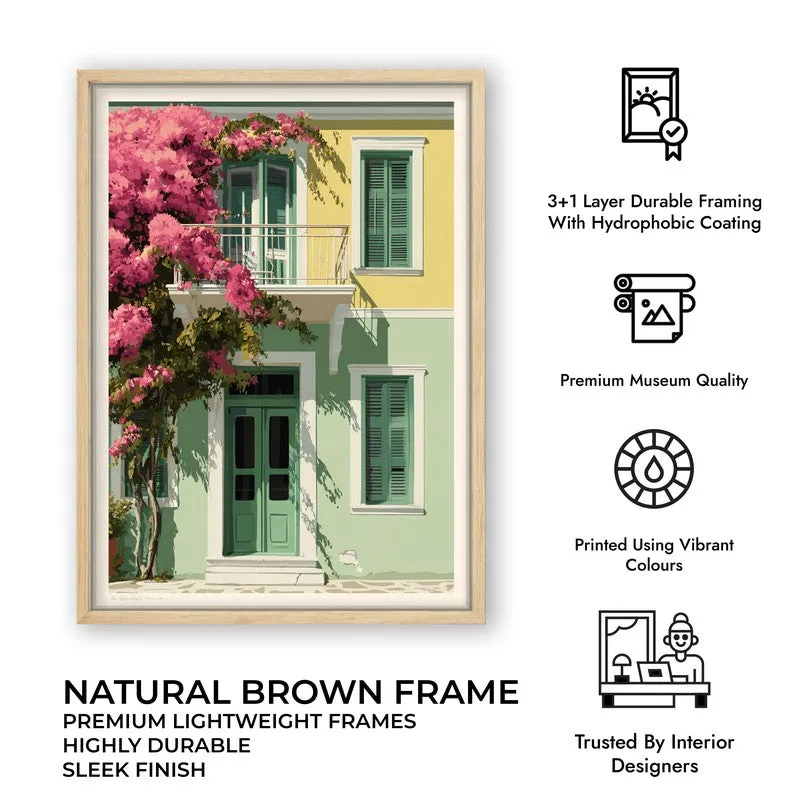 Noontide Neon Canvas Wall Painting - Brown Frame media 10