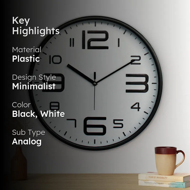 Cadence Analog Wall Clock - Black, White media 2