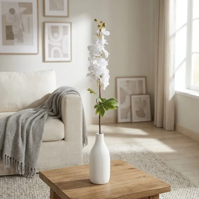 Petalya Wisteria Fabric Artificial Flower - White media 1