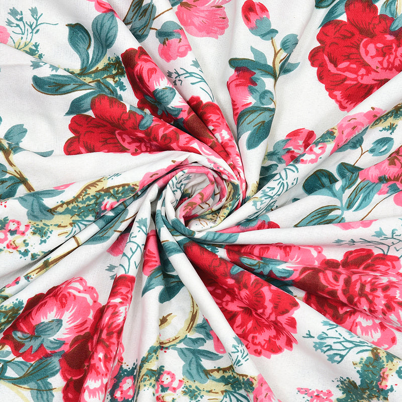 Fleur Fever Cotton Dohar - Red,Green media 5