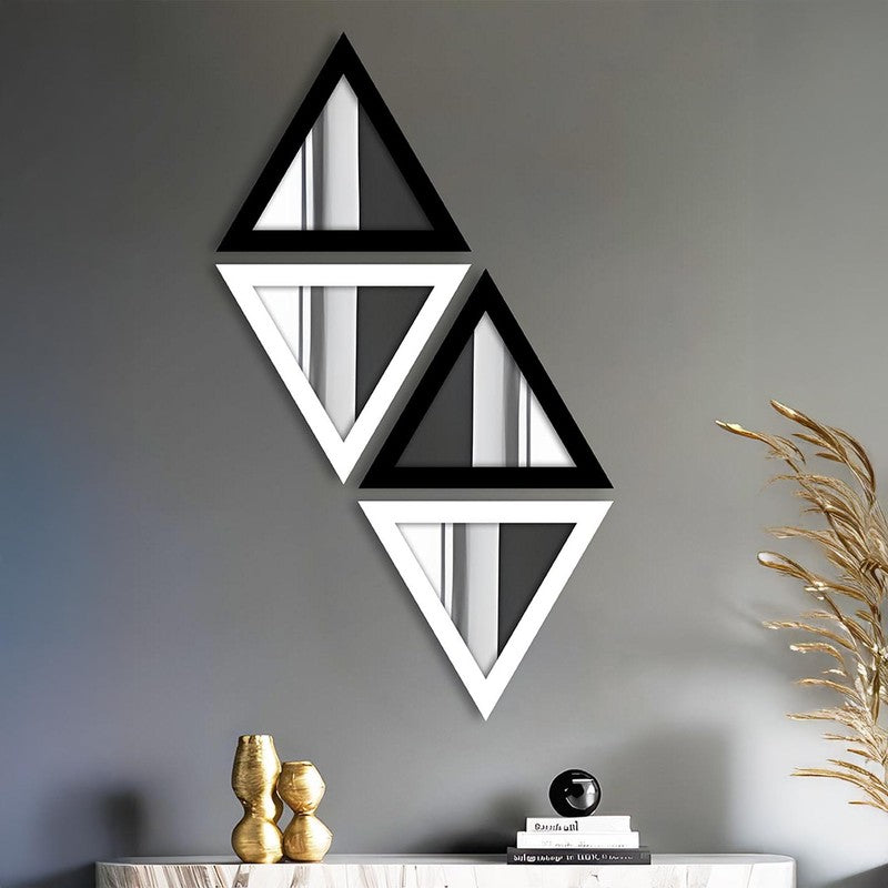 Trio Reflect Wall Mirror (White,Black) - Set Of Four media 4