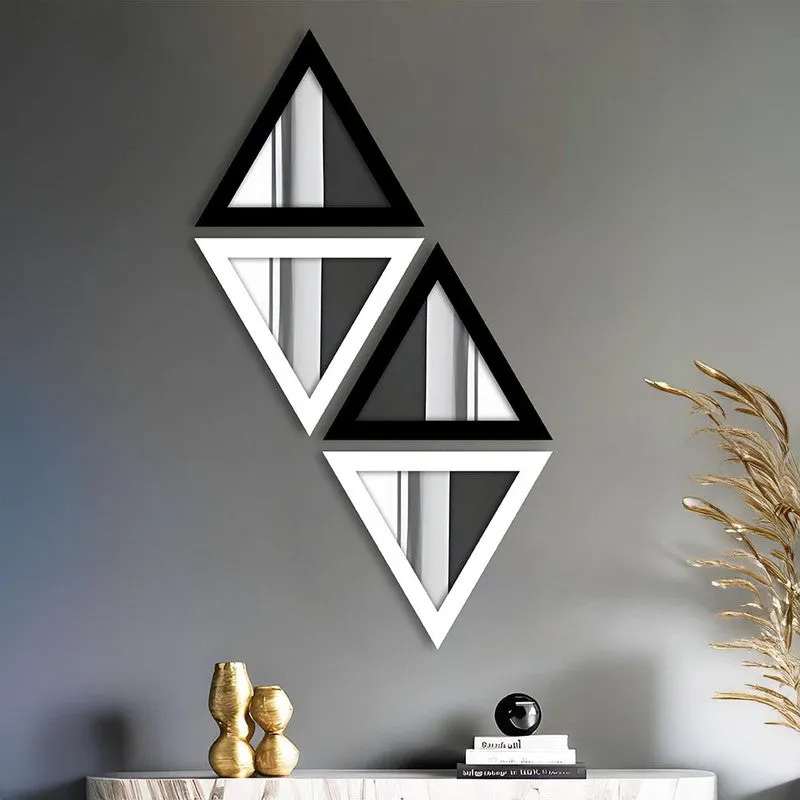 Trio Reflect Wall Mirror (White,Black) - Set Of Four media 4