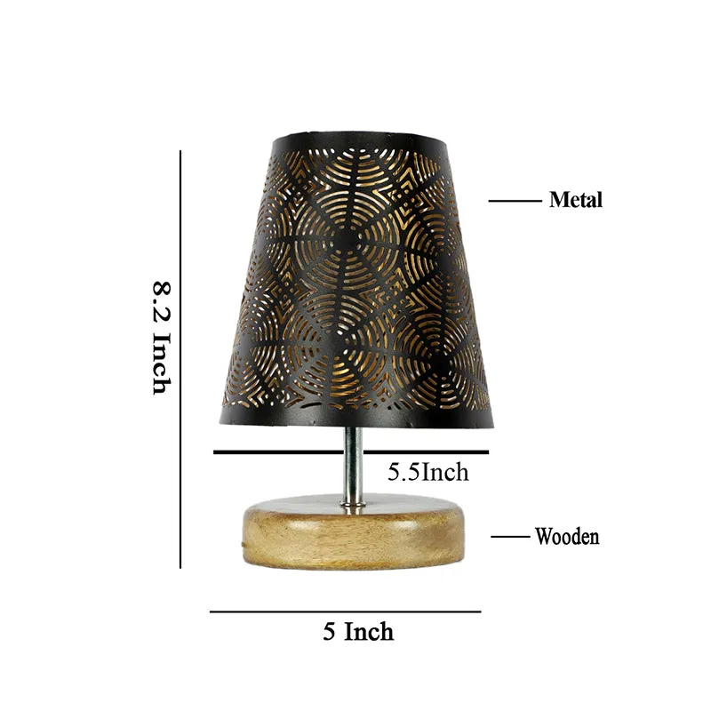 Neso Etched Metal Table Lamp - Black,Brown media 5