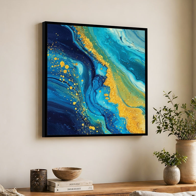 Liquid Glass Canvas Wall Art With Frame