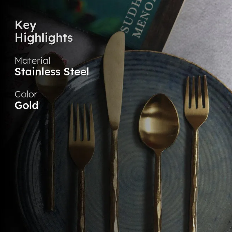 Amo Hammered Cutlery - Five Piece Set media 2