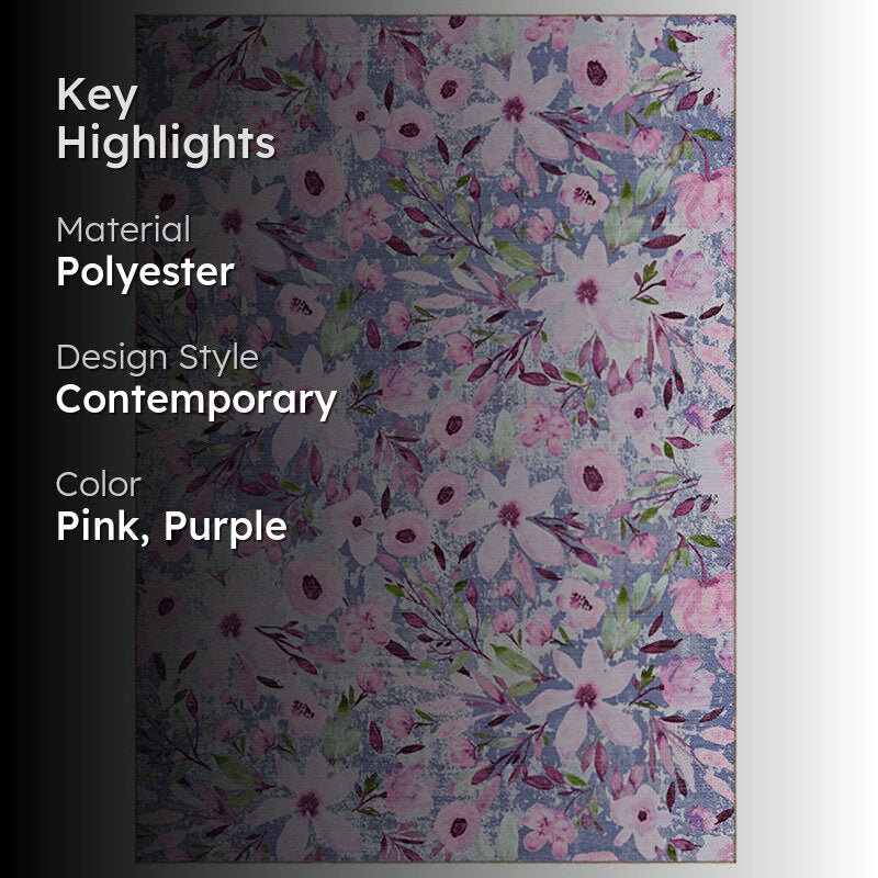 Abigail Floral Carpet - Pink media 2