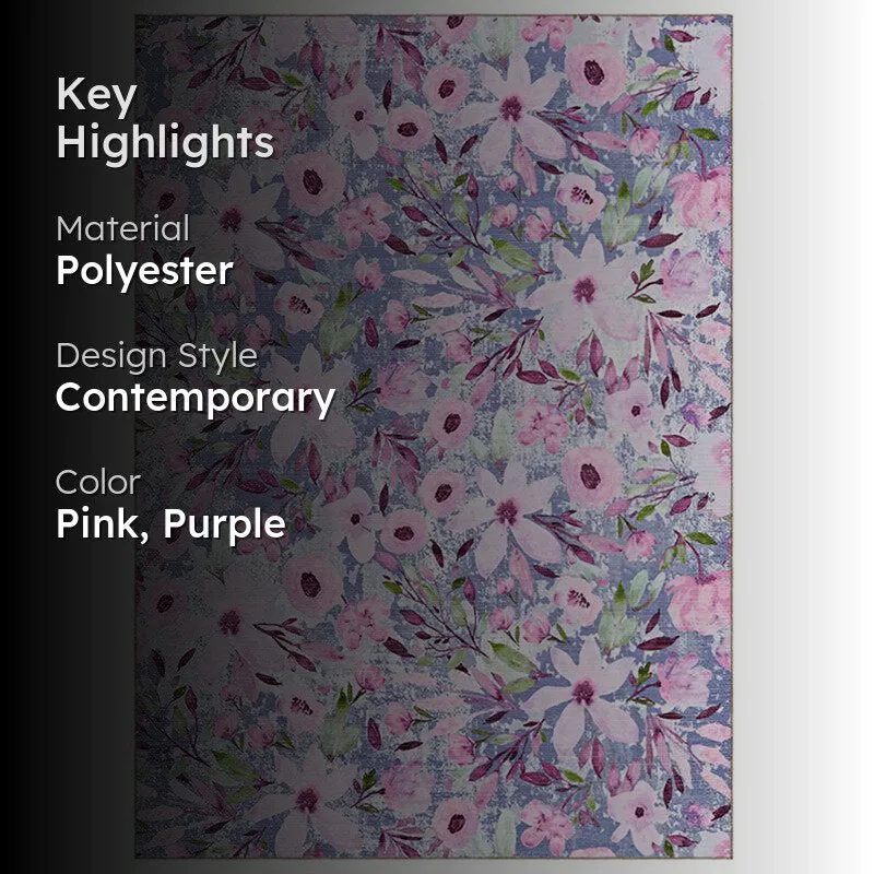 Abigail Floral Carpet - Pink media 2