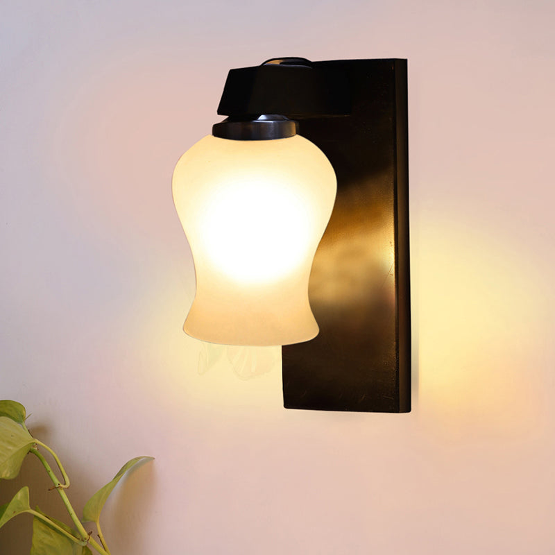 Eyrie Glass & Wooden Wall Lamp