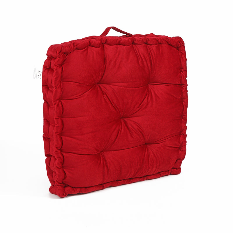 Thera Velvet Floor Cushion (Maroon) - Set Of Two media 6