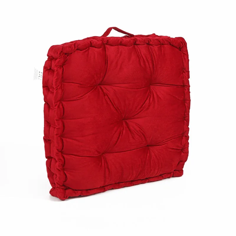 Thera Velvet Floor Cushion (Maroon) - Set Of Two media 6