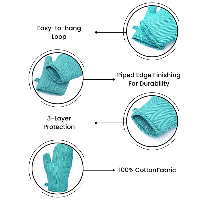 Swayam Keras Kitchen Gloves (Teal) - Set Of Two media 8